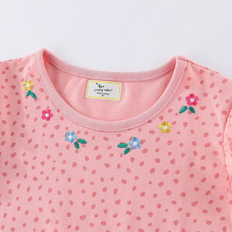 Mädchen Langarmkleid mit niedlichen Hasen- und Blumenapplikationen Echo Archiv