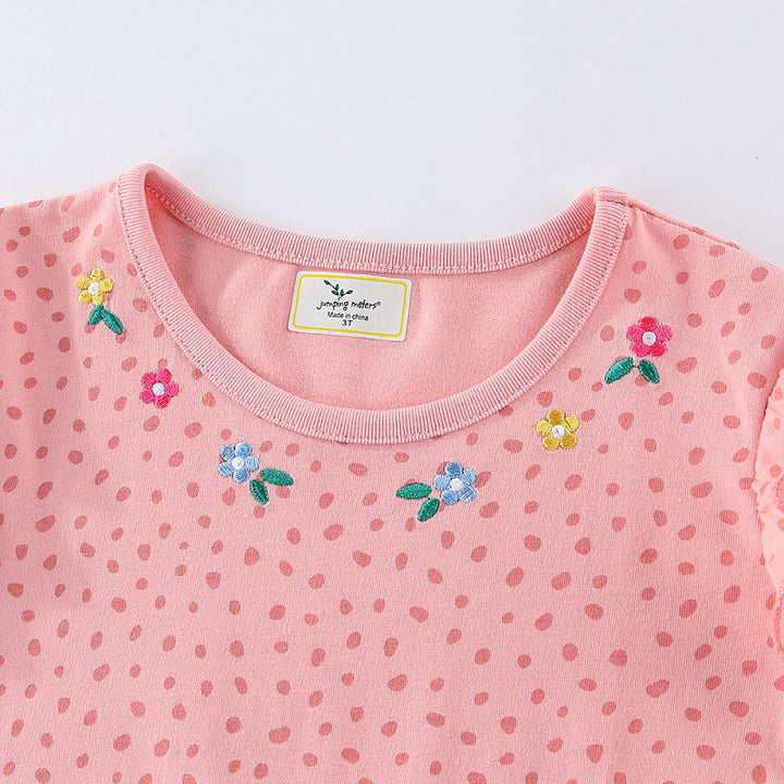 Mädchen Langarmkleid mit niedlichen Hasen- und Blumenapplikationen Echo Archiv