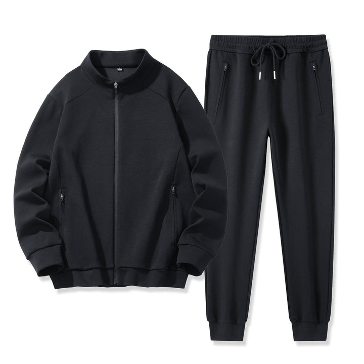 Herren Zweiteiliges Performance-Trainingsset mit Stehkragen-Zipjacke und konischer Jogginghose Echoarchiv