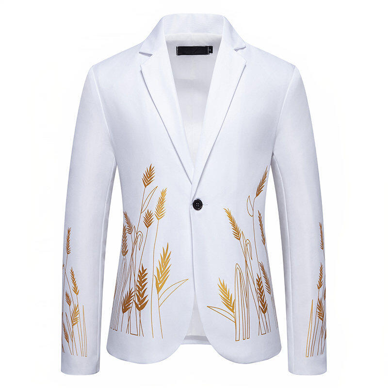 Herren eleganter Blazer mit floralen Stickereien Echoarchiv