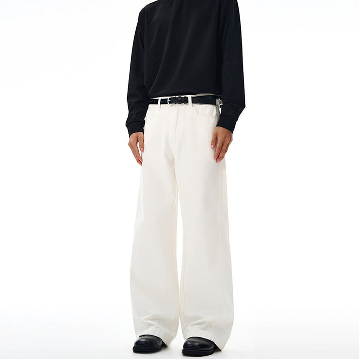 Herren Extraweite Baumwoll-Twill-Hose mit hoher Bundhöhe und extra weitem Bein Echo Archiv