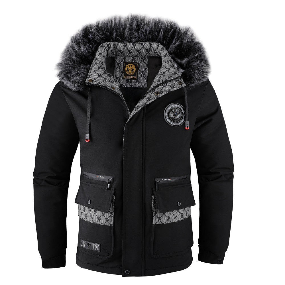 Herren isolierte Winterjacke mit abnehmbarem Fleecekragen Echoarchiv
