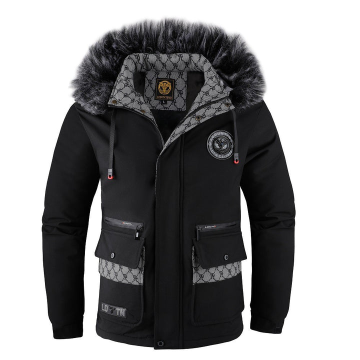 Herren isolierte Winterjacke mit abnehmbarem Fleecekragen Echoarchiv