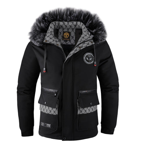 Herren isolierte Winterjacke mit abnehmbarem Fleecekragen Echoarchiv