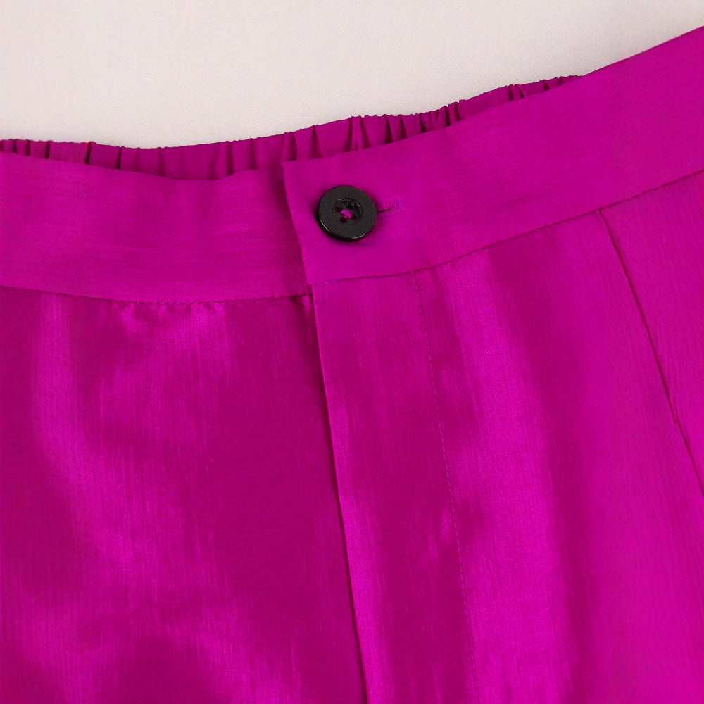 Damen elegante weite Hose mit voluminösem Rüschenabschluss Echo Archiv