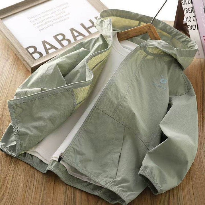 Damen nan leichter Kapuzen-Windbreaker mit Reißverschluss und verdeckten Taschen Echo Archiv