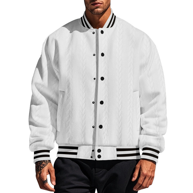 Herren moderner Strick-Bomberjacke mit gestepptem Design und seitlichen Eingrifftaschen Echoarchiv