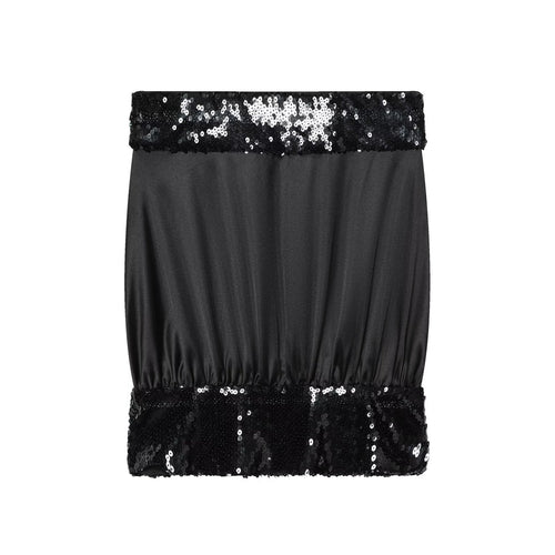 Damen Glitzernder Miniröcke mit elastischem Bund und glattem Satin Echo Archiv