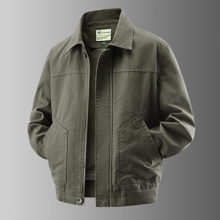 Herren o-Baumwoll-Twill-Arbeitsjacke mit schrägen Handtaschen und geripptem Saum Echo Archiv