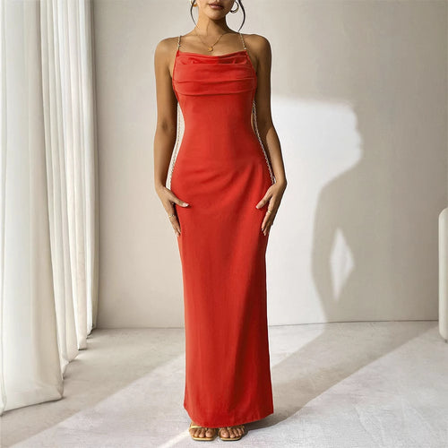 Damen Elegantes Langarm-Maxikleid mit tiefem V-Ausschnitt und zarten Rüschendetails Echo Archiv