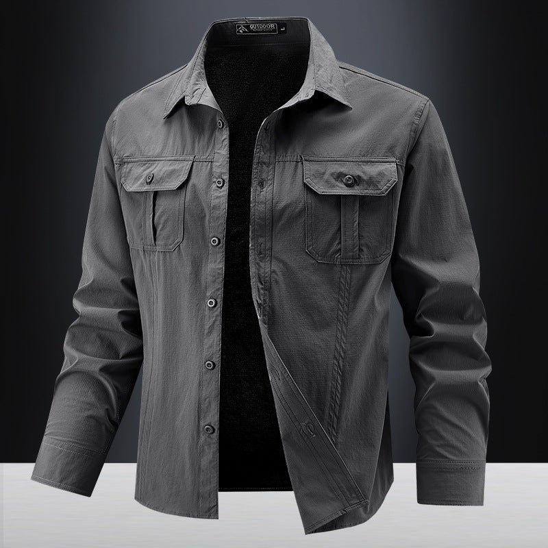 Herren Lässige Hemdjacke mit Brusttaschen Echo Archiv
