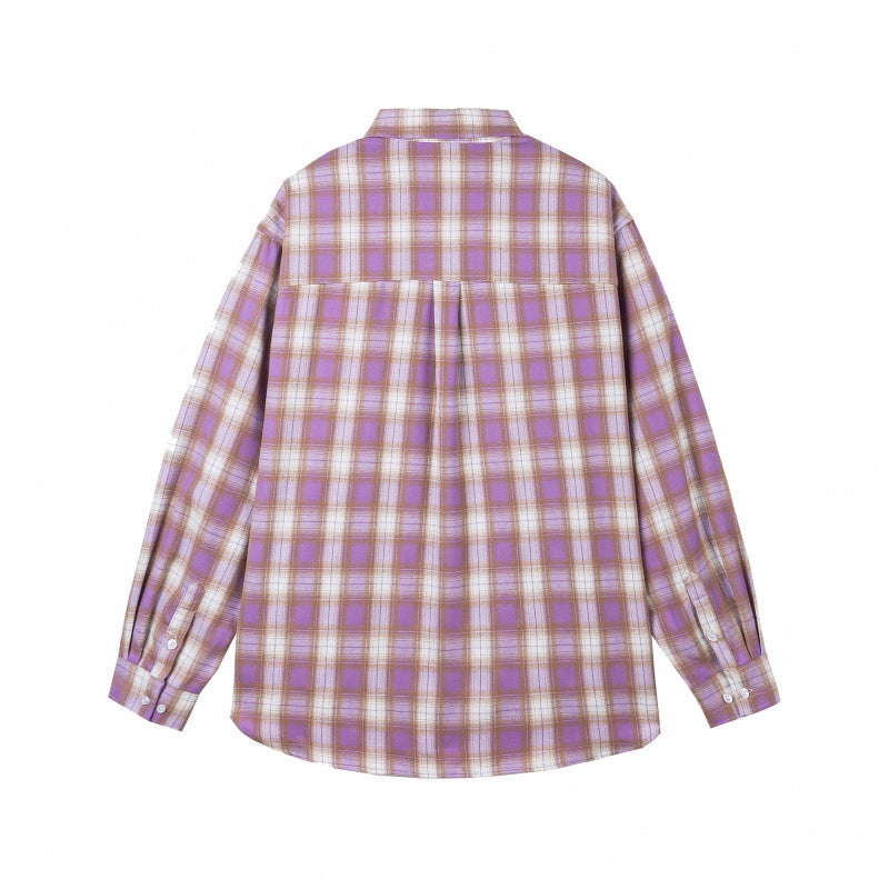 Damen Oversize-Kariertes Hemd im Flanell-Look mit abgerundetem Saum und Brusttasche Echo Archiv
