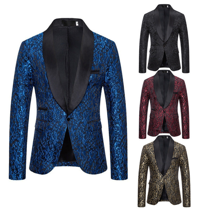Herren Luxus Smoking-Blazer mit floralem Jacquard-Muster Echoarchiv