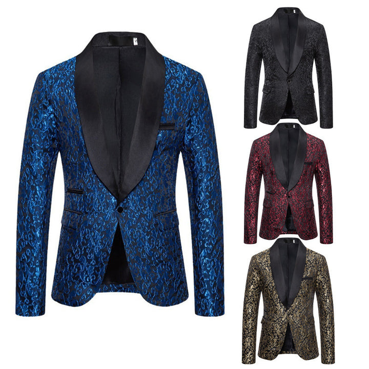 Herren Luxus Smoking-Blazer mit floralem Jacquard-Muster Echoarchiv