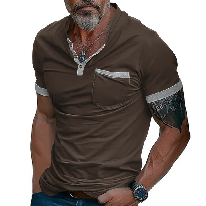 Herren Poloshirt mit modischem Kragen und Brusttasche Echoarchiv