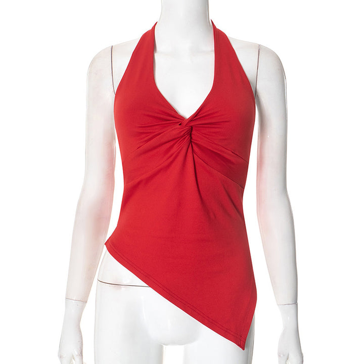 Damen lässiges Trägershirt mit asymmetrischer Naht und raffiniertem Twist Echo Archiv