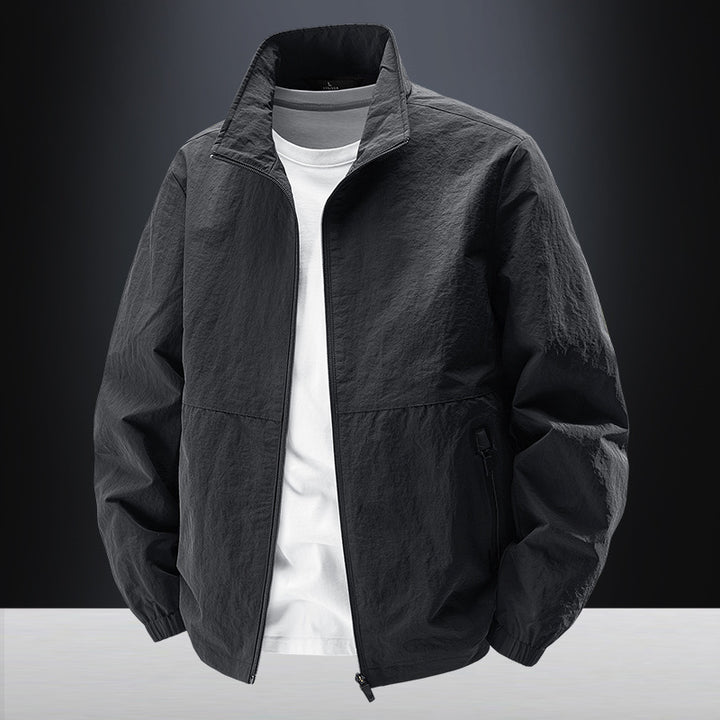 Herren Ultraleichte winddichte Freizeitblousonjacke mit Stehkragen und Reißverschlusstaschen Echo Archiv