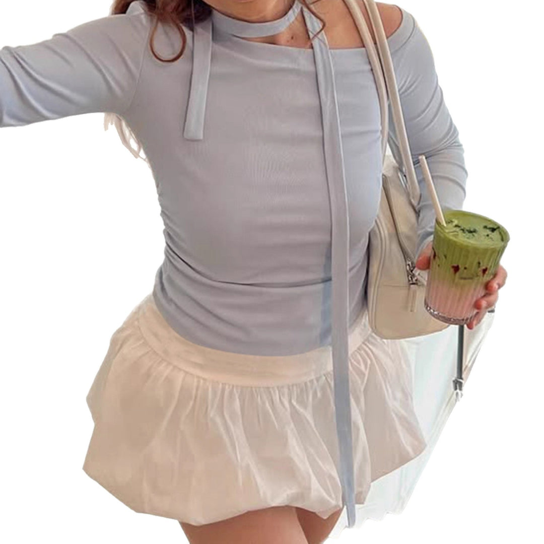 Damen Off-Shoulder Langarmoberteil mit verstellbarem Halsteil Echo Archiv