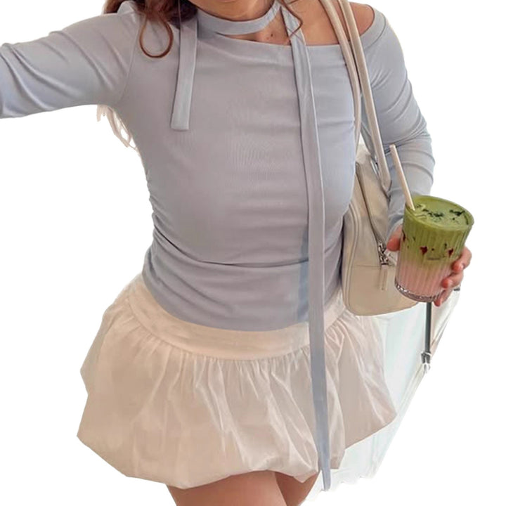 Damen Off-Shoulder Langarmoberteil mit verstellbarem Halsteil Echo Archiv