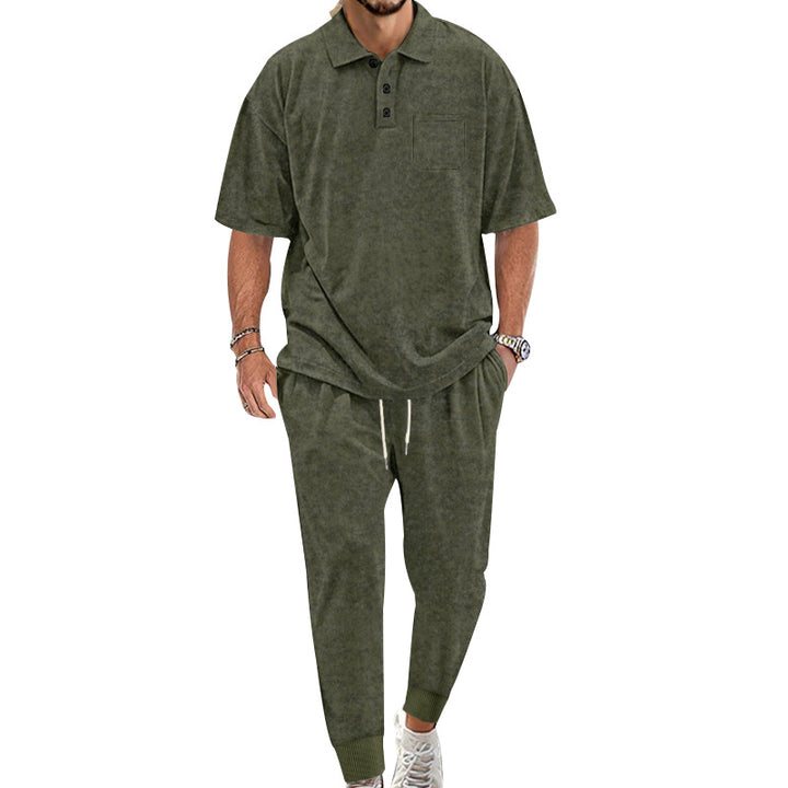 Herren lässiges Freizeit-Set aus weichem Material mit praktischem Kordelzug und elastischem Bund Echoarchiv