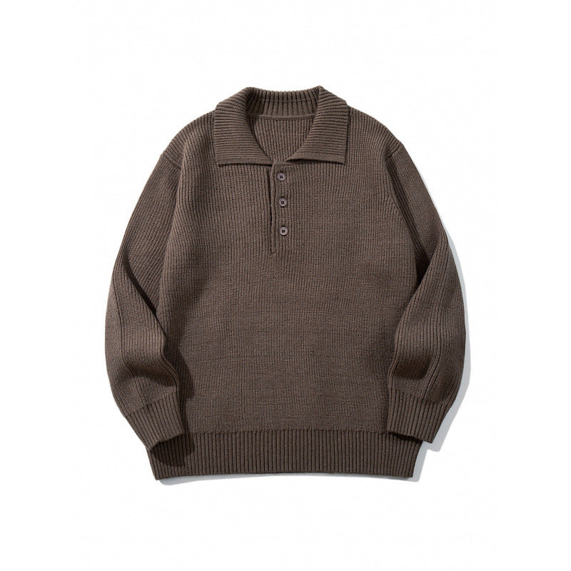 Herren Feinstrick-Polo-Pullover mit Hemdkragen, Knopfleiste und geripptem Saum Echo Archiv