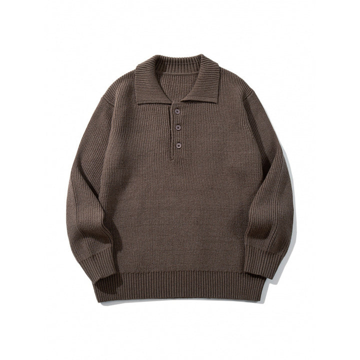 Herren Feinstrick-Polo-Pullover mit Hemdkragen, Knopfleiste und geripptem Saum Echo Archiv