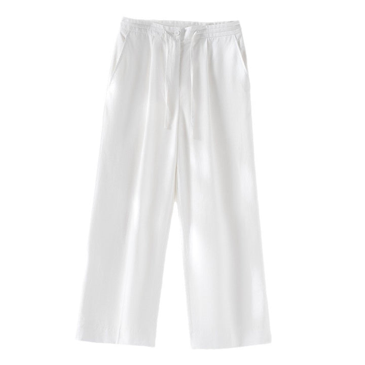 Damen Relaxed Palazzo-Hose aus Viskose‑Leinen mit Bundfalte und Tunnelzug Echoarchiv