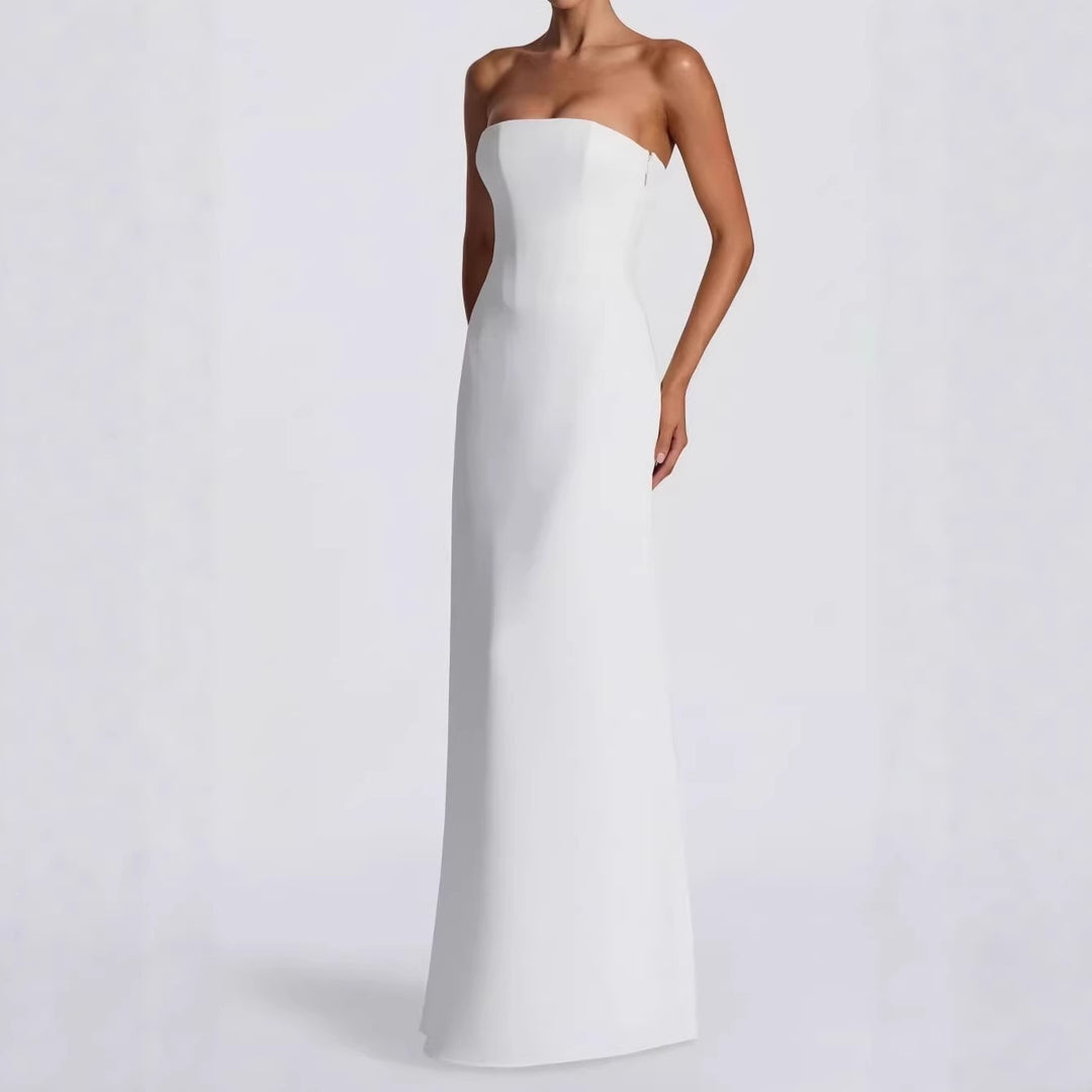 Damen Elegantes Hochzeitskleid mit schulterfreiem Design und Spitzenärmeln Echo Archiv
