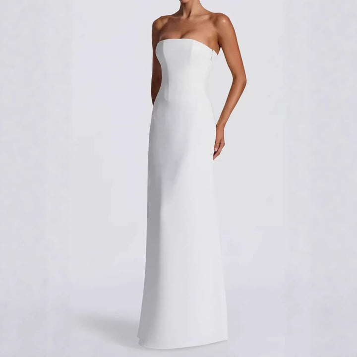 Damen Elegantes Hochzeitskleid mit schulterfreiem Design und Spitzenärmeln Echo Archiv