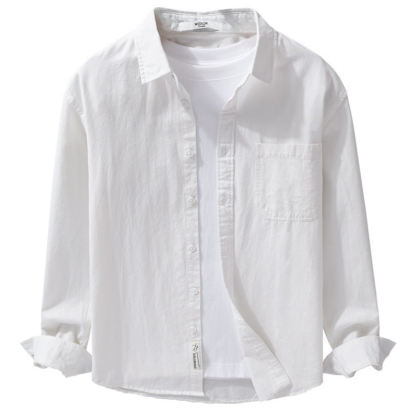 Herren Hemdjacken-Overshirt aus softem Baumwoll-Twill mit Relaxed-Fit und aufgesetzter Brusttasche Echoarchiv