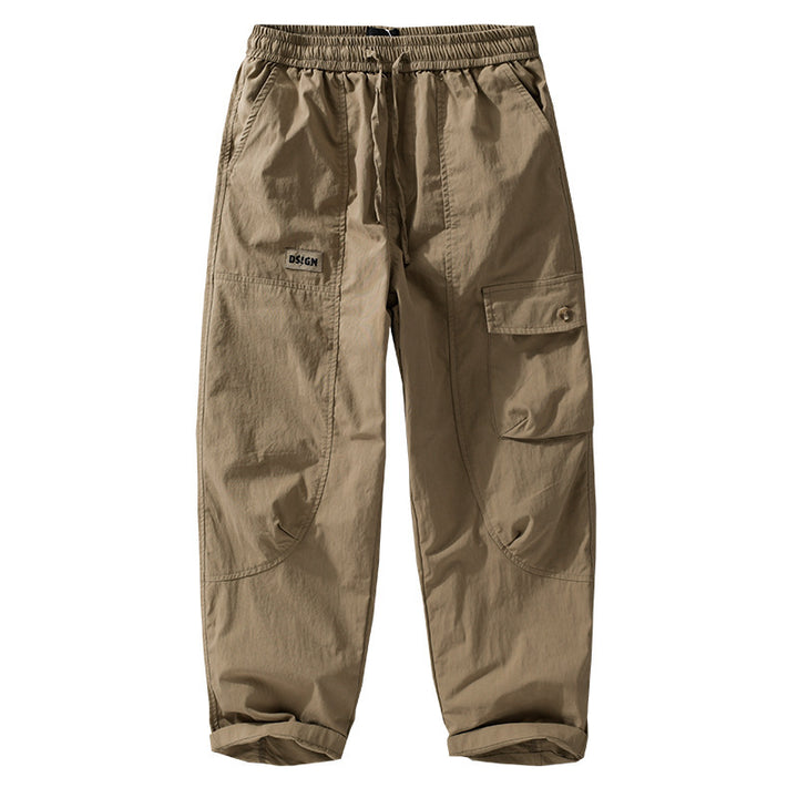 Herren Relaxte Cargo-Hose mit elastischem Bund, Kordelzug und vielseitigen Beintaschen Echoarchiv