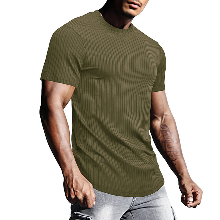 Herren modisches kurzärmliges Struktur-T-Shirt Echoarchiv