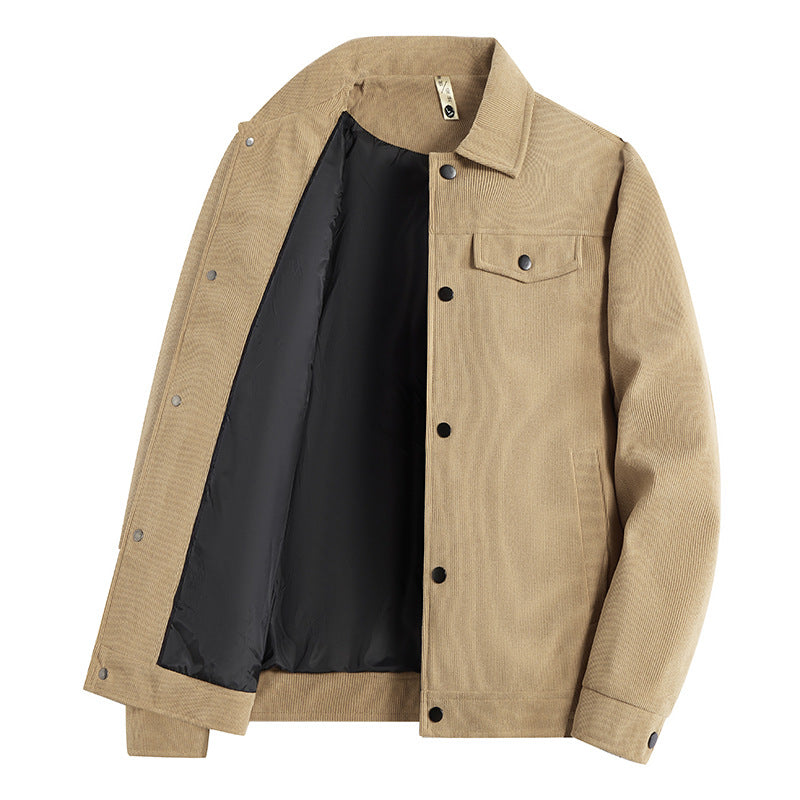 Herren Truckerjacke im Veloursleder-Look mit Druckknopfverschluss und Brustklappen Echo Archiv