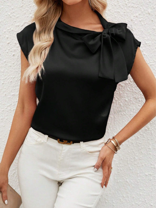 Damen Elegante Satinbluse mit Schleifendetail Echo Archiv