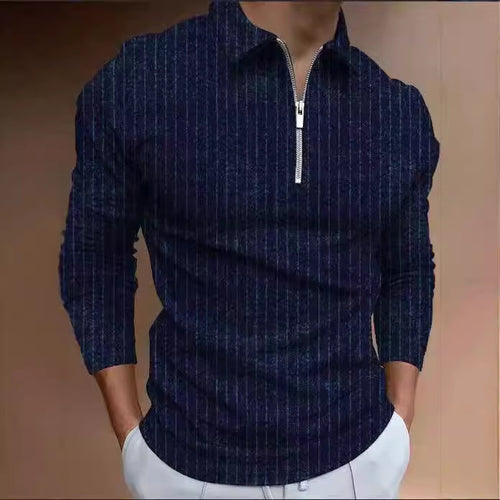 Herren sportliches Langarmshirt mit modernem Stehkragen Echoarchiv