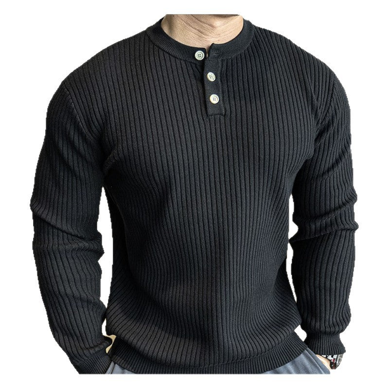 Herren Langarm Pullover mit strukturiertem Rippenstrick Echoarchiv