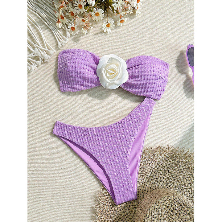 Damen Bandeau-Bikini mit floralem Detail Echo Archiv