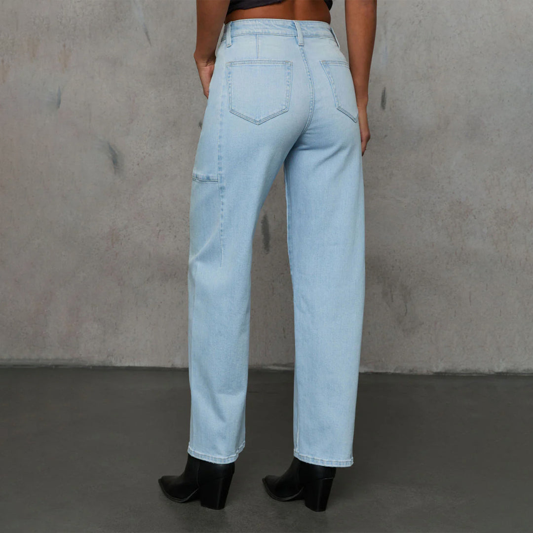 Damen High-Waist Jeans in weiter Beinform mit seitlicher Tasche Echo Archiv