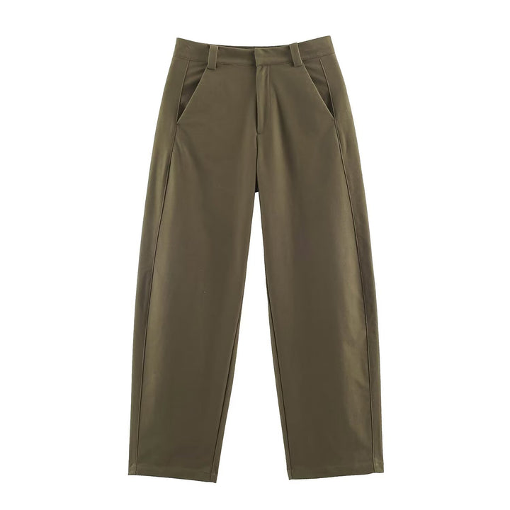 Damen Hochtaillierte weite Cropped‑Hose mit Bügelfalte und Eingrifftaschen Echo Archiv
