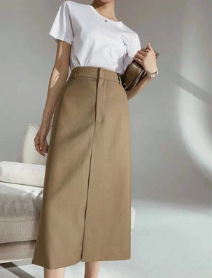 Damen Eleganter Midirock mit hohem Bund Echoarchiv