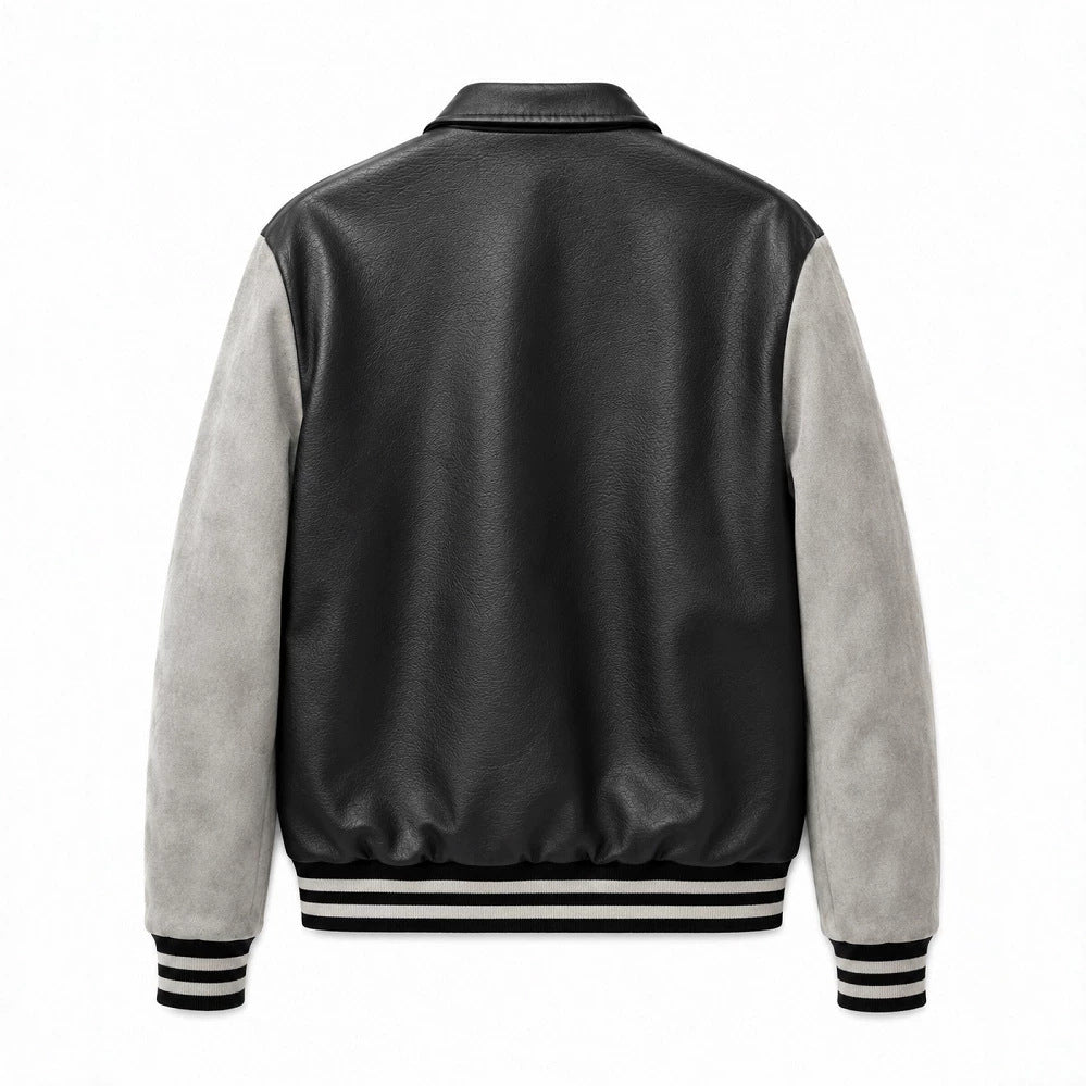 Herren Modische Kunstleder Bomberjacke Echo Archiv