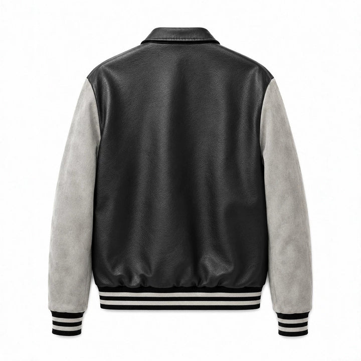 Herren Modische Kunstleder Bomberjacke Echo Archiv