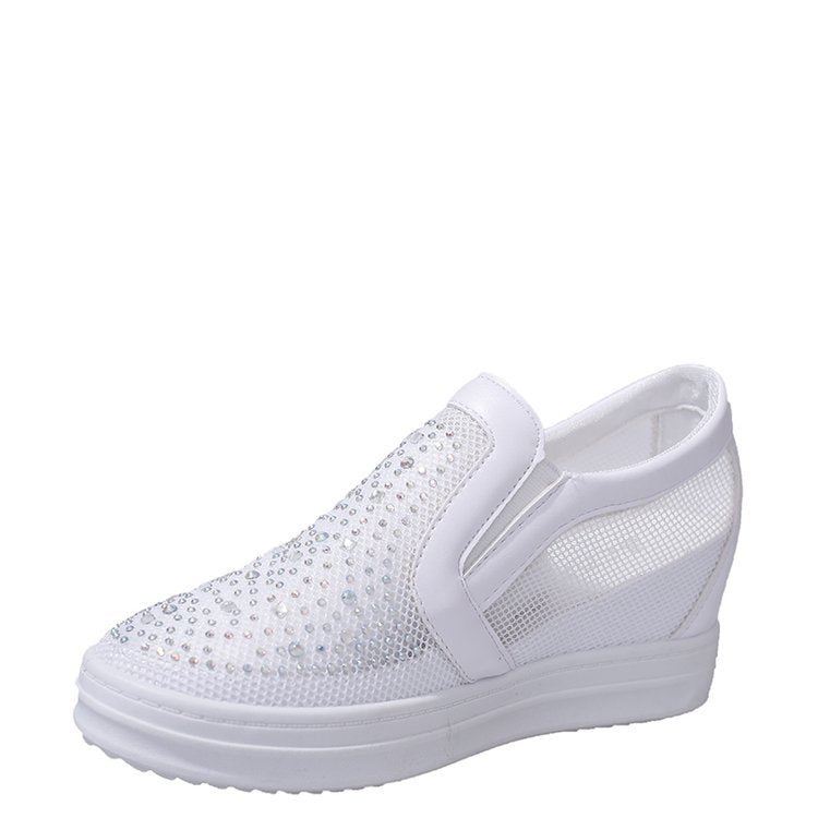 Damen Keil-Sneaker mit Glitzersteinen und atmungsaktivem Mesh Echo Archiv