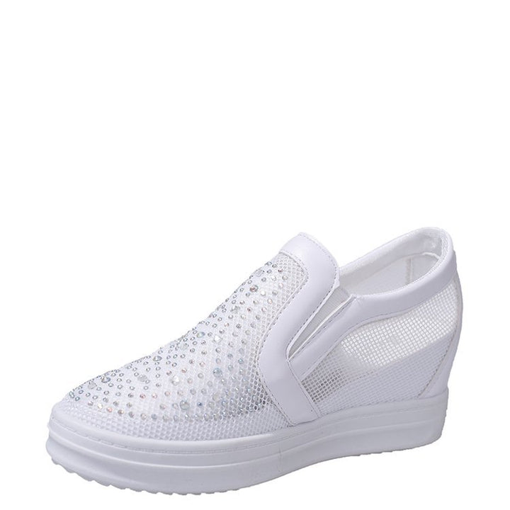 Damen Keil-Sneaker mit Glitzersteinen und atmungsaktivem Mesh Echo Archiv