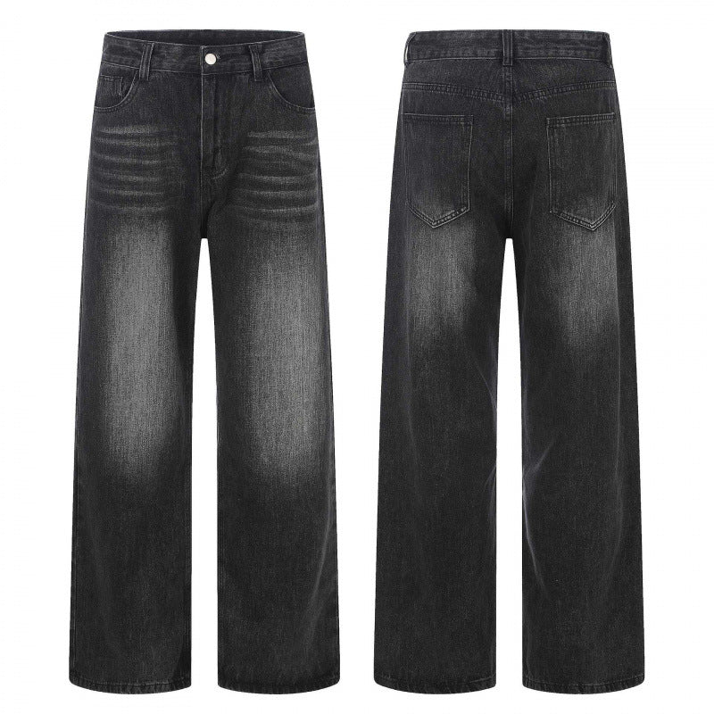 Damen Hochgeschnittene Weite Denim-Jeans mit weitem Bein und Vintage-Waschung Echo Archiv
