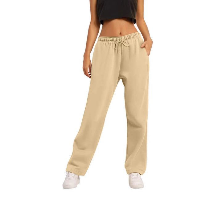 Damen nan weite High‑Waist Loungewear‑Jogginghose mit elastischem Bund Kordelzug und Seitentaschen Echo Archiv