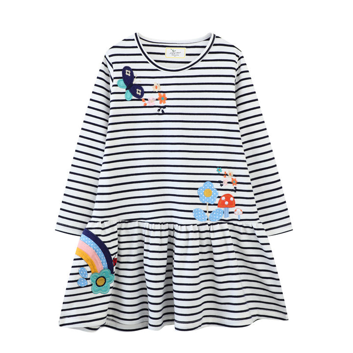 Mädchen Freizeitkleid mit bunten Stickereien Echo Archiv
