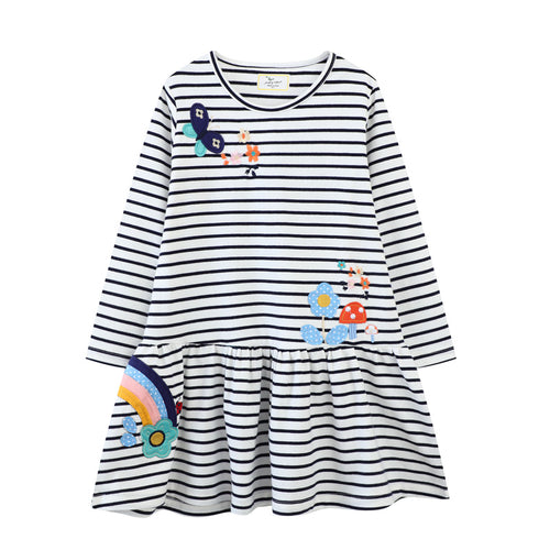 Mädchen Freizeitkleid mit bunten Stickereien Echo Archiv