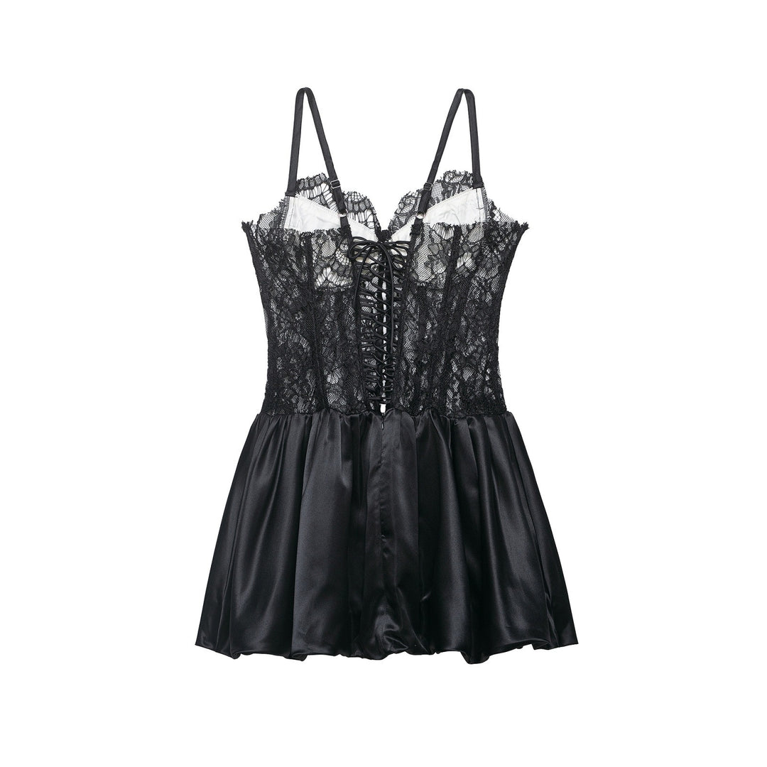 Damen Spitzen-Nachtkleid mit hochwertiger Satin-Rockpartie Echo Archiv