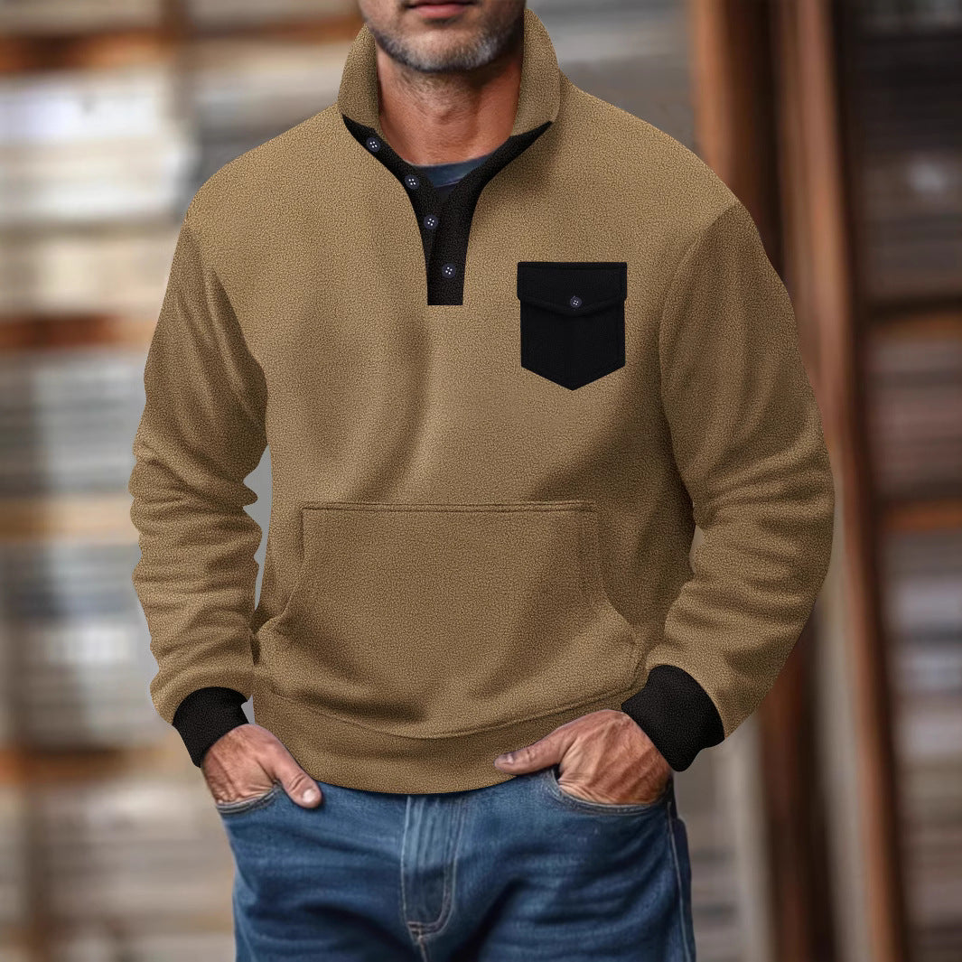 Herren Kapuzenpullover mit modernem Kragen und praktischer Tasche Echoarchiv